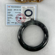 Type A Slightly Translucent to Opaque Wuji Black and Green Jadeite Bangle Internal Diameter 56.0mm 89.69g 12.5 by 13.0mm (Very Slight Internal Lines) - Huangs Jadeite and Jewelry Pte Ltd