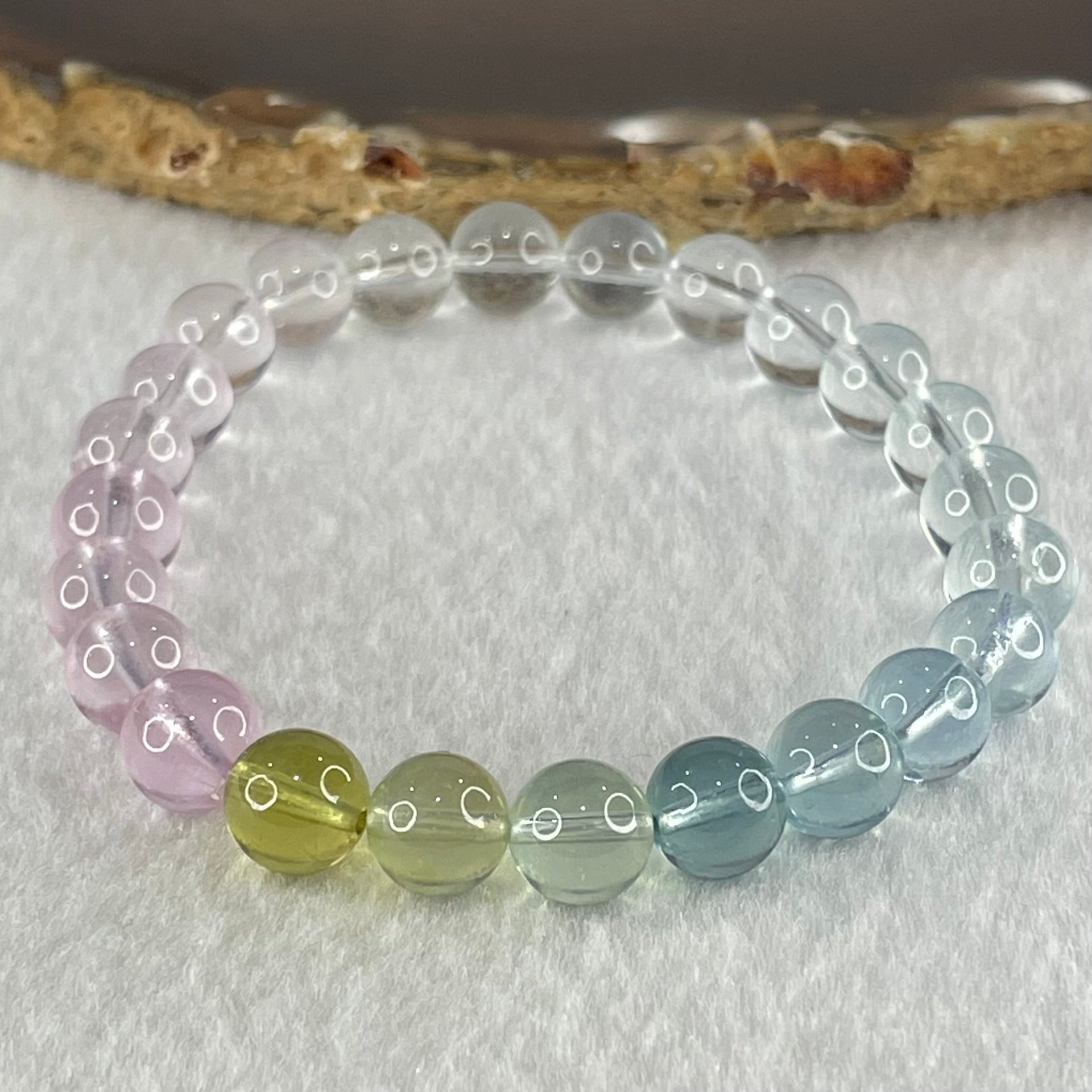 Very Very High Grade Transparent Natural Morganite Beryl Beads Bracelet 18.20g 16cm 8.4mm 24 Beads - Huangs Jadeite and Jewelry Pte Ltd