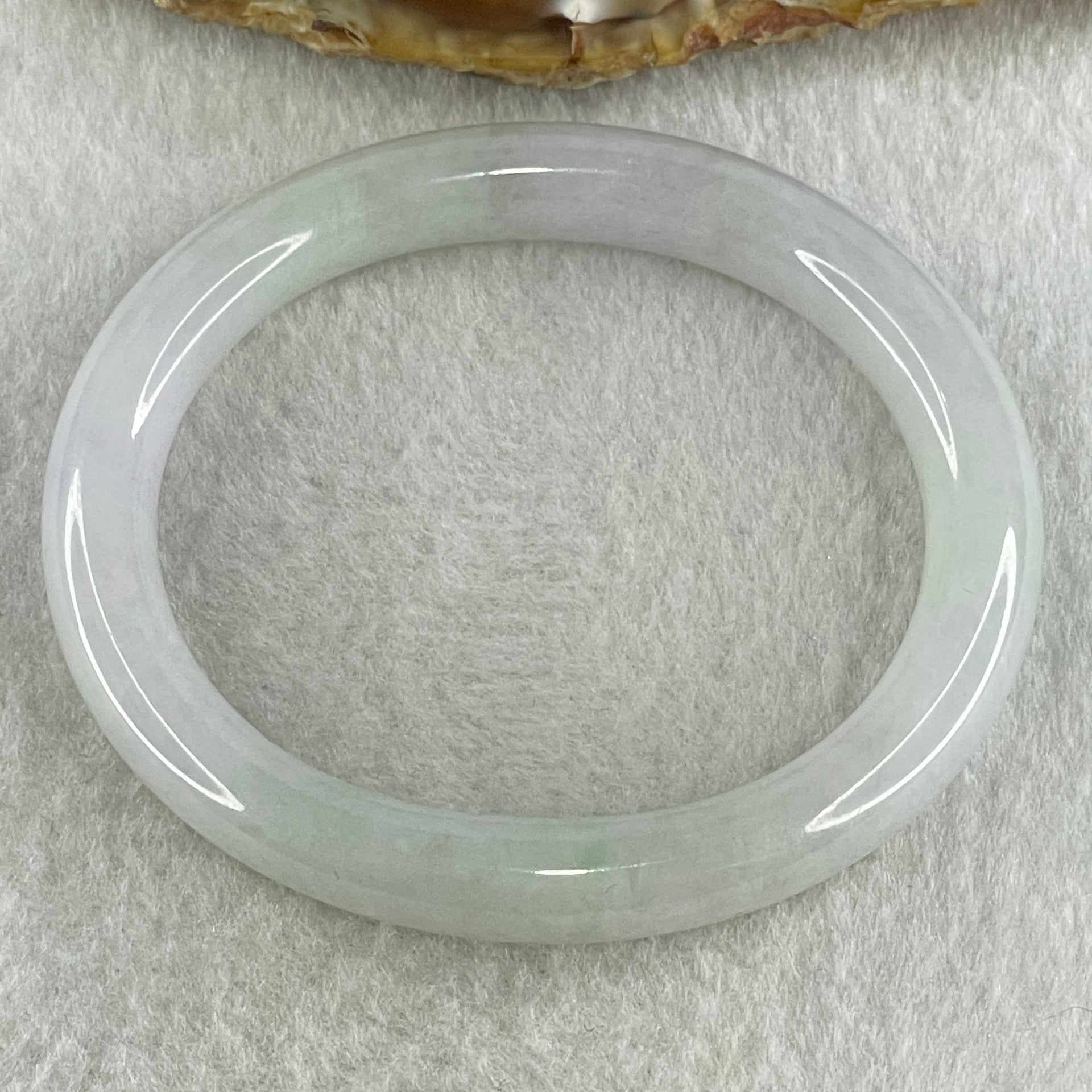 Type A Natural Light Lavender Light Green Jadeite Oval Bangle 37.95g Inner Diameter 54.6mm 9.3 by 8.7mm (Very Very Slight Internal Lines) - Huangs Jadeite and Jewelry Pte Ltd