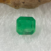 Natural Colombia Vivid Green Emerald (Beryl) Cut-Cornered Rectangular Step cut 0.48ct 4.9 by 4.6 by 2.8mm - Huangs Jadeite and Jewelry Pte Ltd