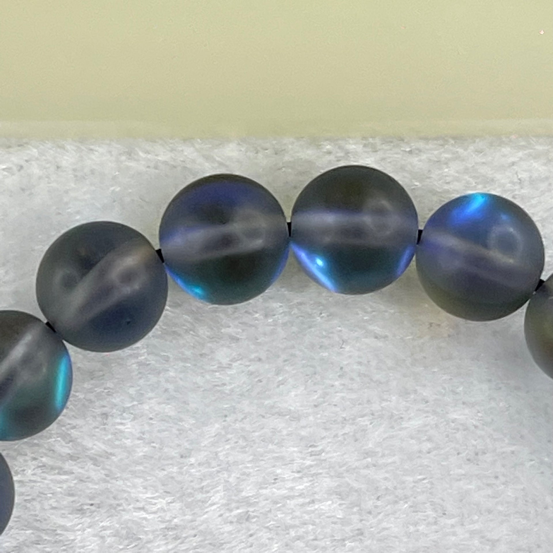 Blueish Grey Liuli Beads Bracelet 15.27g 13cm 8.5mm 19 Beads - Huangs Jadeite and Jewelry Pte Ltd