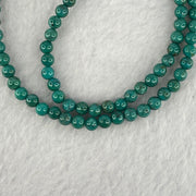 Natural Turquoise Beads S925 Silver Gold Color Necklace 天然绿松石项链 10.48g 40cm 4.5mm 97 Beads - Huangs Jadeite and Jewelry Pte Ltd