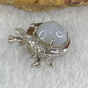 Type A Lavender Jadeite in S925 Sliver Reindeer with Crystal Charm 2.92g 9.8 by 6.0mm - Huangs Jadeite and Jewelry Pte Ltd