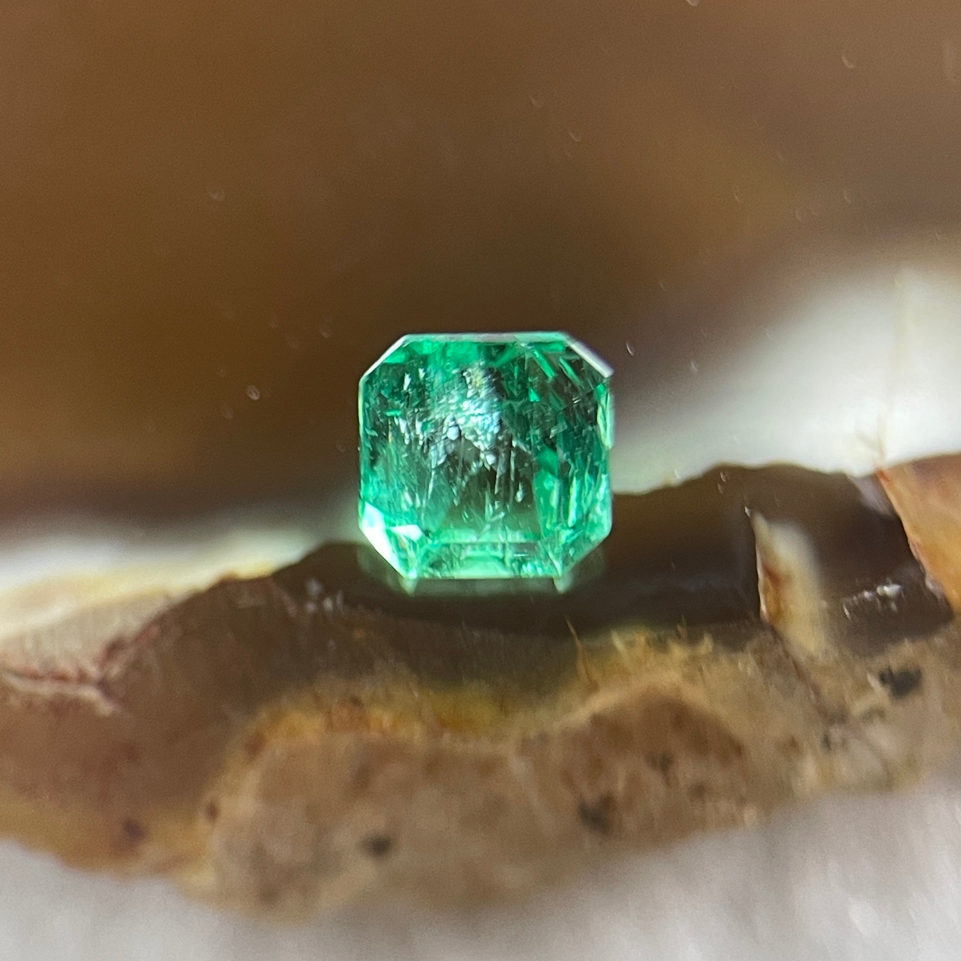 Natural Colombia Green Emerald (Beryl) Cut-Cornered Rectangular step cut 0.52ct 4.7 by 4.5 by 3.7mm - Huangs Jadeite and Jewelry Pte Ltd