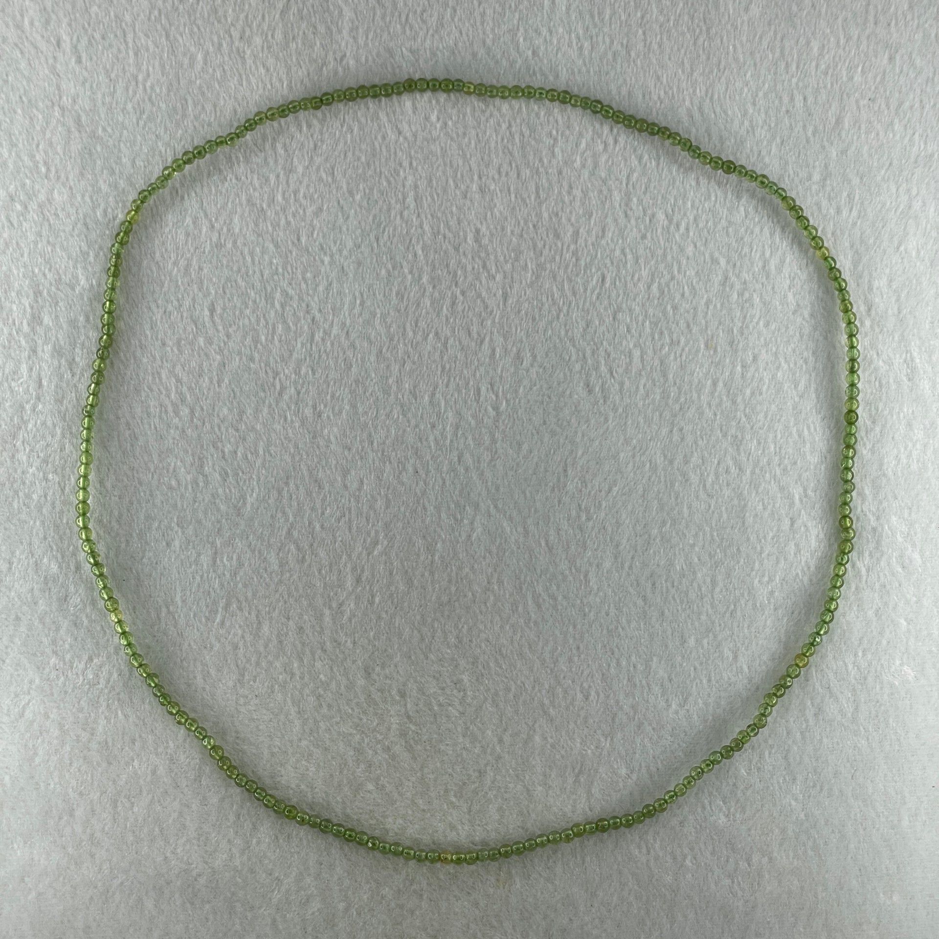 Natural Green Peridot Beads Necklace 8.59g 52cm 3.2mm 204 Beads - Huangs Jadeite and Jewelry Pte Ltd