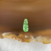 Type A Old Mine Full Green Jadeite Peapod Charm Stone For Setting 0.16g 10.3 by 4.0 by 2.0mm - Huangs Jadeite and Jewelry Pte Ltd