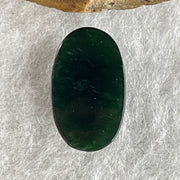 Type A Translucent Black Omphacite Jadeite Round Cabouchon Stone For Setting 1.26g 14.5 by 8.8 by 4.9mm - Huangs Jadeite and Jewelry Pte Ltd