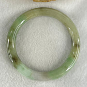 Type A Light Green with Green piao Hua Floral Jadeite Bangle 49.37g Inner Diameter 57.7mm 19.6 by 9.8mm (Very Slight Internal Lines) - Huangs Jadeite and Jewelry Pte Ltd