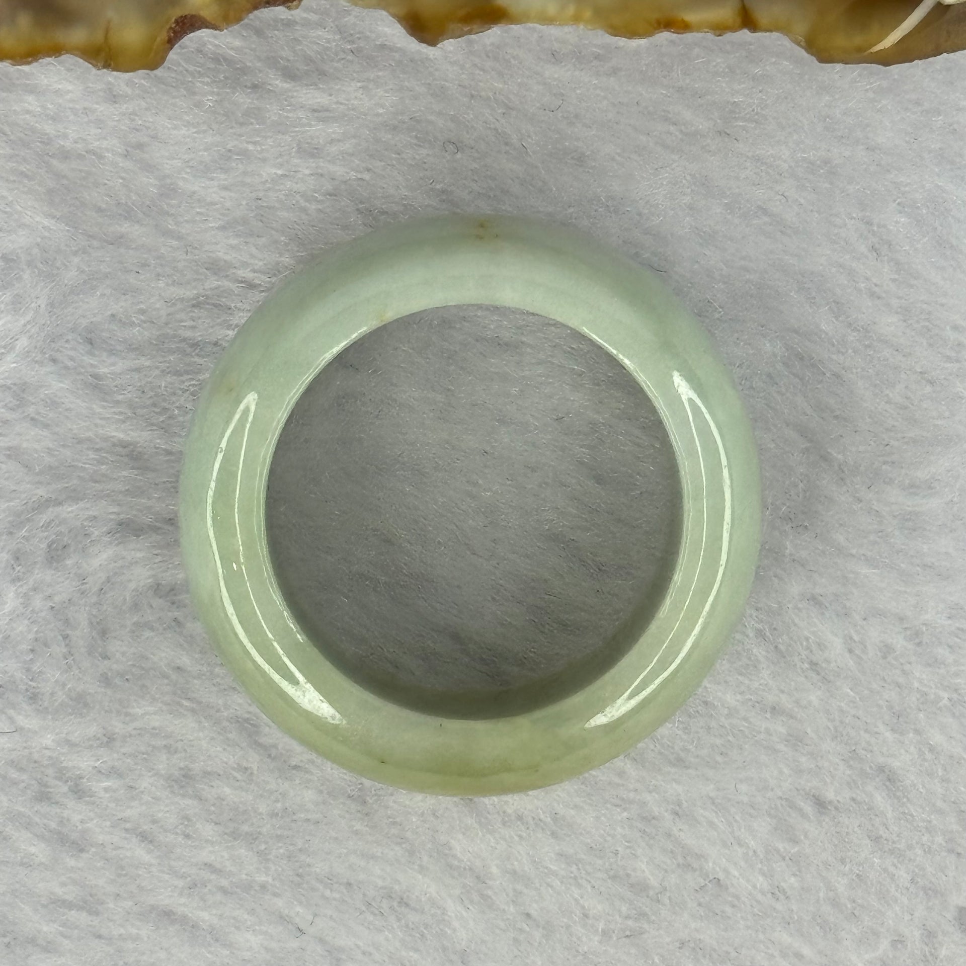 Type A Light Blueish Green and Yellow Patch Jadeite Ring 9.67g 11.4 by 4.7mm US10 HK22.25 - Huangs Jadeite and Jewelry Pte Ltd