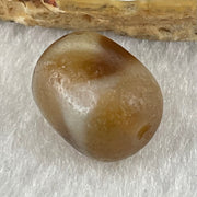 Natural Powerful Tibetan Old Oily Agate Tiger Tooth Daluo Dzi Bead Heavenly Master (Tian Zhu) 虎呀天诛 2.62g 13.8 by 11.0mm - Huangs Jadeite and Jewelry Pte Ltd