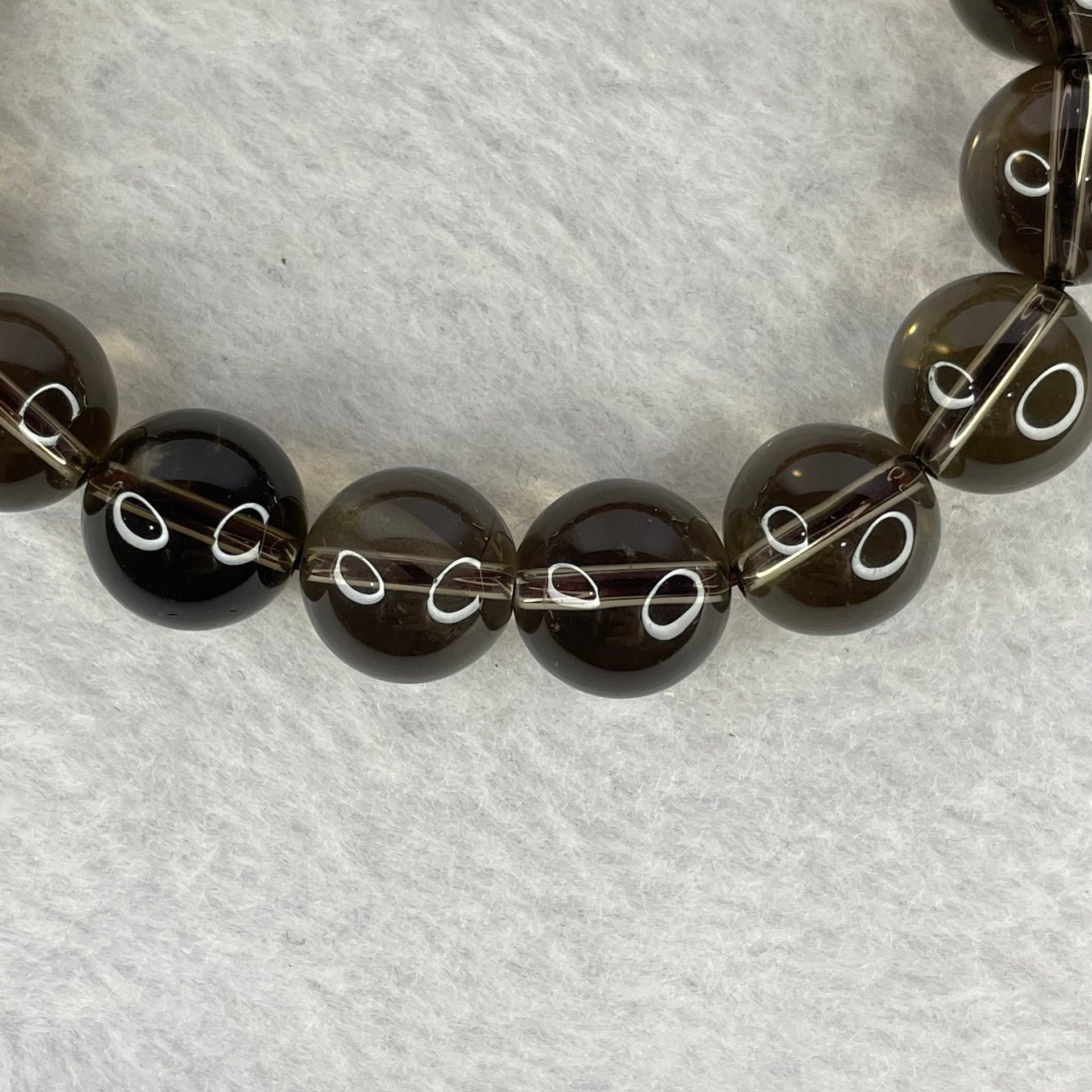 Natural Smoky Quartz Bracelet 42.19g 18cm 12.3mm 17 Beads - Huangs Jadeite and Jewelry Pte Ltd