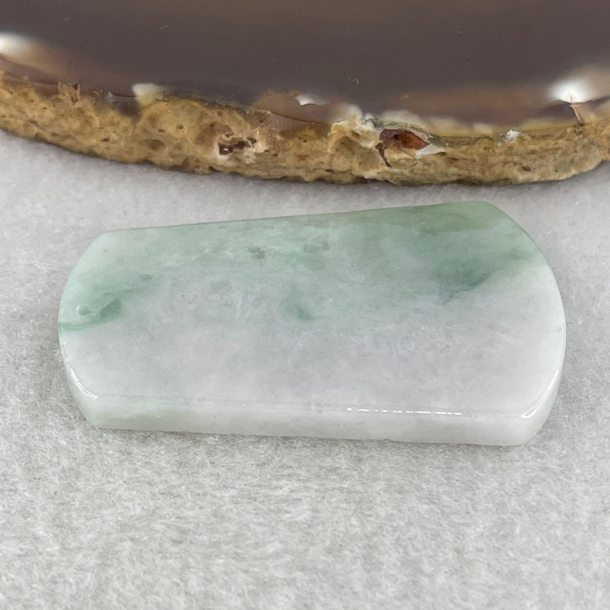 Natural Type A Faint Lavender with Green Jadeite Wu Shi Pai Pendant | Peace Plaque Talisman (14.38g | 45.9 x 29.5 x 3.9mm | Slight Rough) - Huangs Jadeite and Jewelry Pte Ltd
