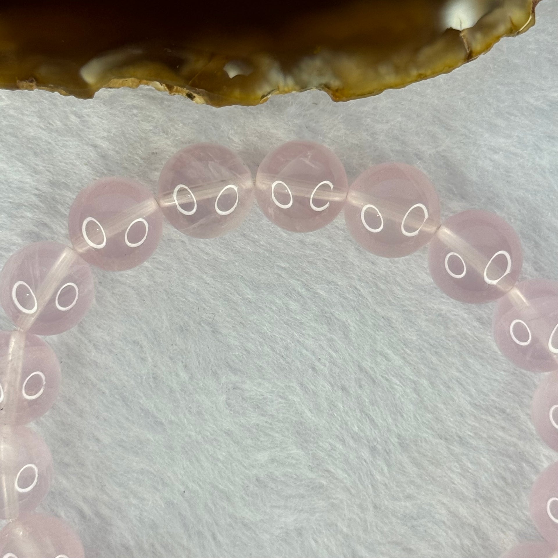 Natural Rose Quartz Beads Bracelet 天然玫瑰石英珠手链 35.21g 17.5cm 11.4mm 18 Beads - Huangs Jadeite and Jewelry Pte Ltd