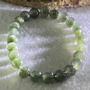 Good Grade Natural Cats Eye Green Rutilated Quartz Beads Bracelet 15.06g 15.5cm 7.8mm 24 Beads - Huangs Jadeite and Jewelry Pte Ltd