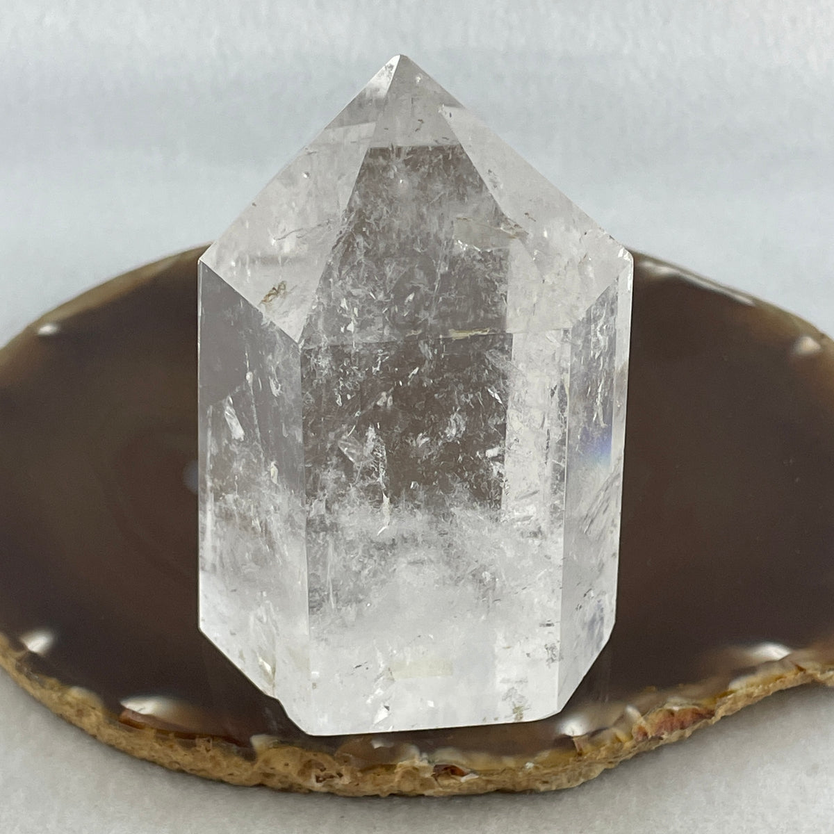 Good Grade Natural Clear Quartz Tower Display | (342.84g | 90.6 x 54.5 x 50.5mm | Healing Catalyst, "King of Crystals" Energy Focus & Space Purifier Tower, Feng Shui Energy Generator Catalyst)