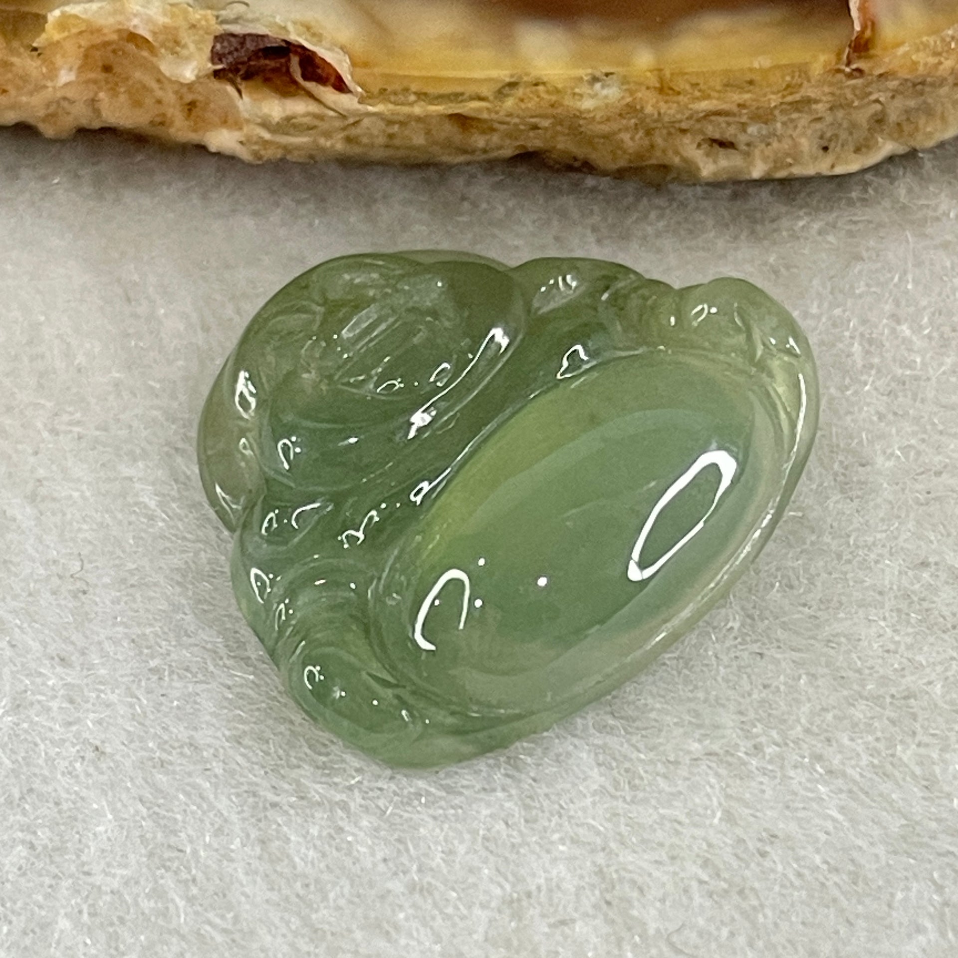 Type A Semi Icy Blueish Green Jadeite Milo Buddha Pendant 2.31g 18.1 by 20.5 by 4.6mm - Huangs Jadeite and Jewelry Pte Ltd