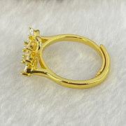 Yellow Cubic Zirconia in PT950 Plated in Sliver Ring (Adjustable Size) 3.54g 5.9 by 4.0 by 2.8mm 5pcs - Huangs Jadeite and Jewelry Pte Ltd