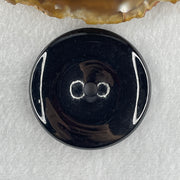 Type A Opaque Black Omphacite Jadeite Ping An Kou Donut Pendant 52.09g 50.3 by 9.8mm - Huangs Jadeite and Jewelry Pte Ltd