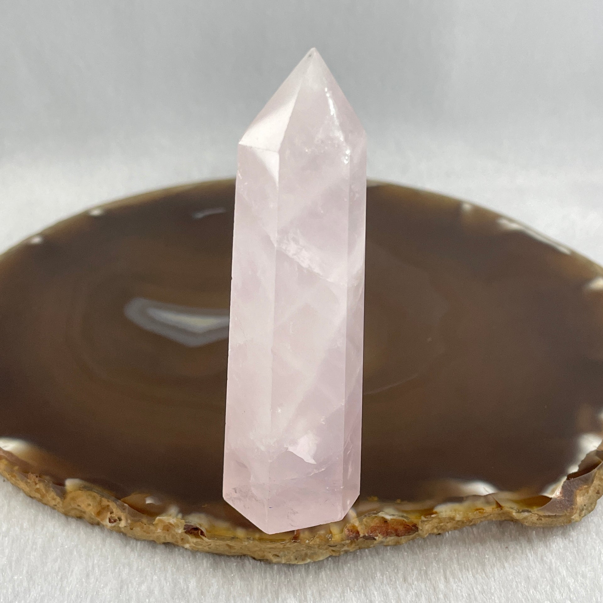 Natural Rose Quartz Tower Display 49.32g 79.1 by 23.9 by 16.3mm - Huangs Jadeite and Jewelry Pte Ltd
