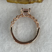 Natural-Rose-Quartz-Bead-in-S925-Sliver-Gold-Color-Ring-1.79g-6.6-by-4.5mm-(Adjustable Size)