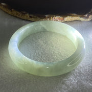 Type A Light Green with Lavender Jadeite Bangle 57.78g Inner Diameter 57.4mm 12.3 by 9.2mm (Internal Lines) - Huangs Jadeite and Jewelry Pte Ltd