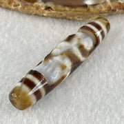 Natural Powerful Tibetan Old Oily Agate 6 Eyes with Zha Ji La Mu Female Cai Shen Carvings Dzi Bead Heavenly Master (Tian Zhu) 三眼扎基拉姆女财神天珠 12.80g 57.8 by 12.6mm - Huangs Jadeite and Jewelry Pte Ltd