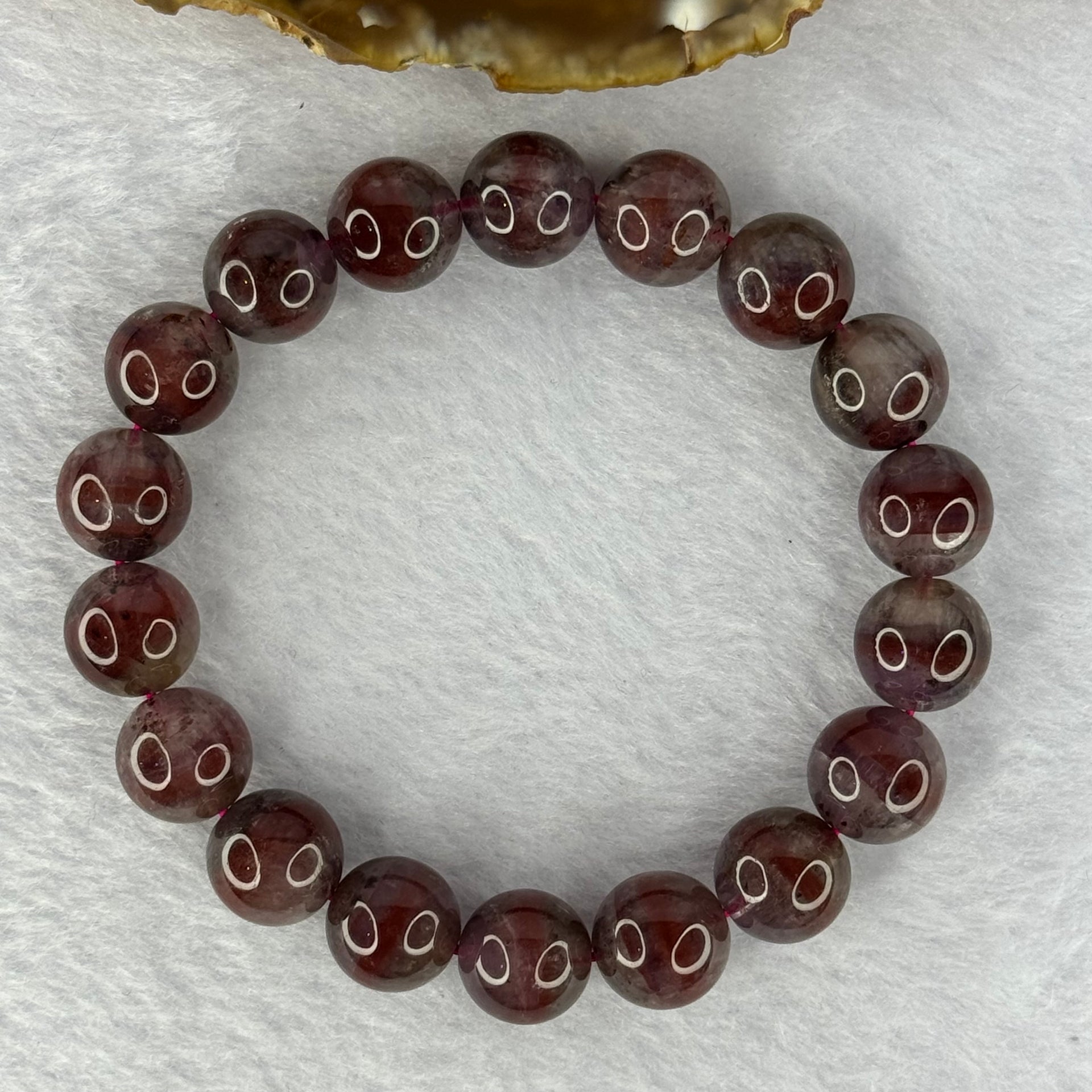 Above Average Natural Auralite 23 Bracelet 天然激光23手链 39.33g 18cm 11.8mm 18 Beads - Huangs Jadeite and Jewelry Pte Ltd