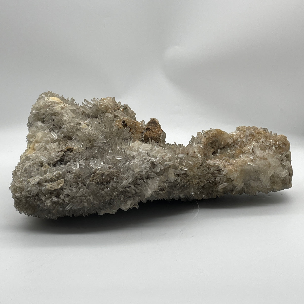 Natural Clear Quartz with Greyish and Yellow Rough Mountain Shaped with Wooden Stand Display 7,790.6g 250.0 by 130.0 by 365.0mm - Huangs Jadeite and Jewelry Pte Ltd