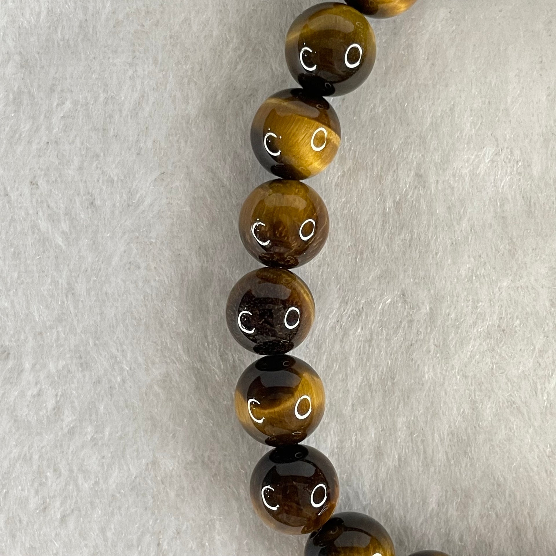 Natural Yellow Tiger's Eye Quartz Beads Bracelet 18.55g 16cm 8.5mm 23 Beads - Huangs Jadeite and Jewelry Pte Ltd