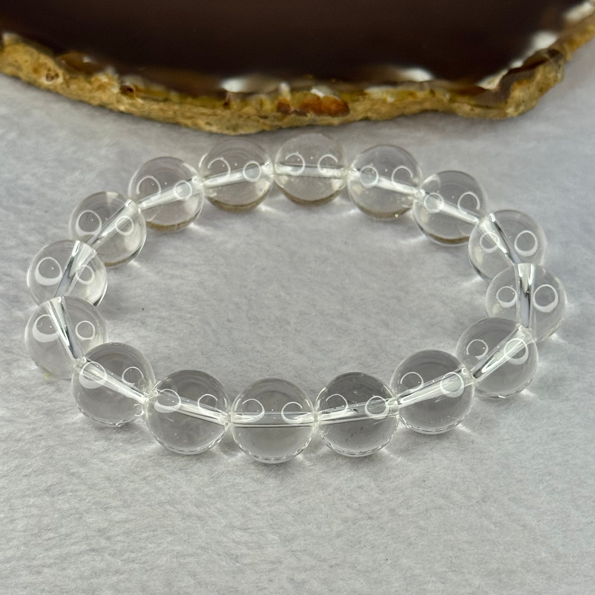 Natural Clear Quartz Beads Bracelet 天然白水晶手链 46.15g 17.5cm 12.9mm 16 Beads - Huangs Jadeite and Jewelry Pte Ltd