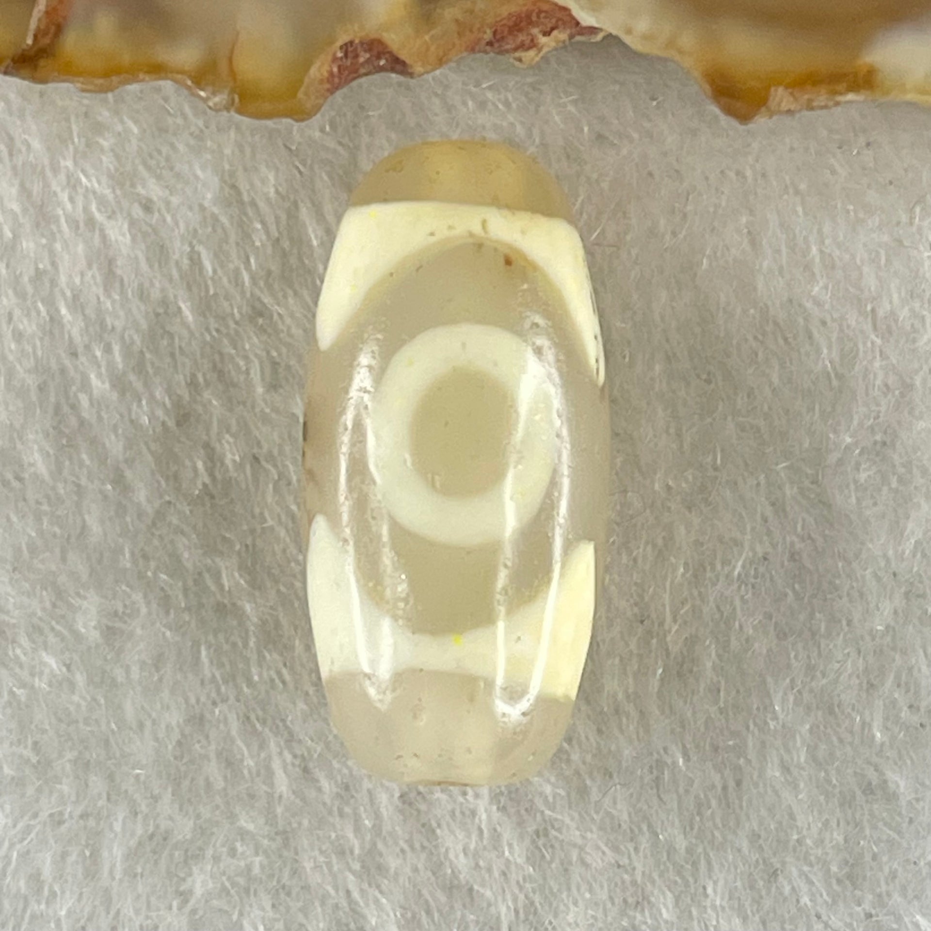 Natural Powerful Tibetan Old Oily Agate 3 Eyes Dzi Bead Heavenly Master (Tian Zhu) 三眼天诛 2.63g 20.0 by 9.7mm - Huangs Jadeite and Jewelry Pte Ltd