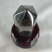 Good Grade Natural Labradorite Tower with Wooden Stand Display 397.7g 150.8 by 71.6 by 69.3mm - Huangs Jadeite and Jewelry Pte Ltd