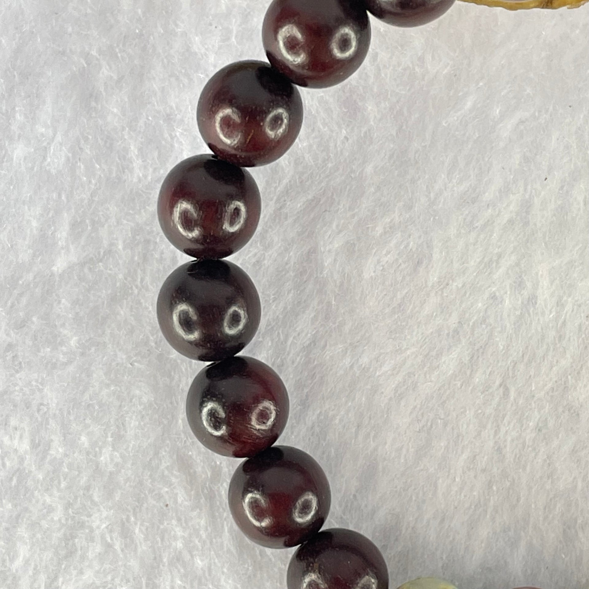 Natural Blood Rosewood with Variscite Beads Bracelet 天然血檀寿山石手链 8.23g 15cm 8.7mm 3 Beads 8.4mm 18 Beads - Huangs Jadeite and Jewelry Pte Ltd