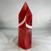 Cherry Quartz Tower with Wooden Stand Display 1440.9g 84.9 by 68.0 by 205.0mm - Huangs Jadeite and Jewelry Pte Ltd