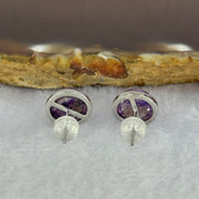 Good Grade Natural Super 7 S925 Sliver Earrings 2.21g 8.3 by 5.2mm - Huangs Jadeite and Jewelry Pte Ltd