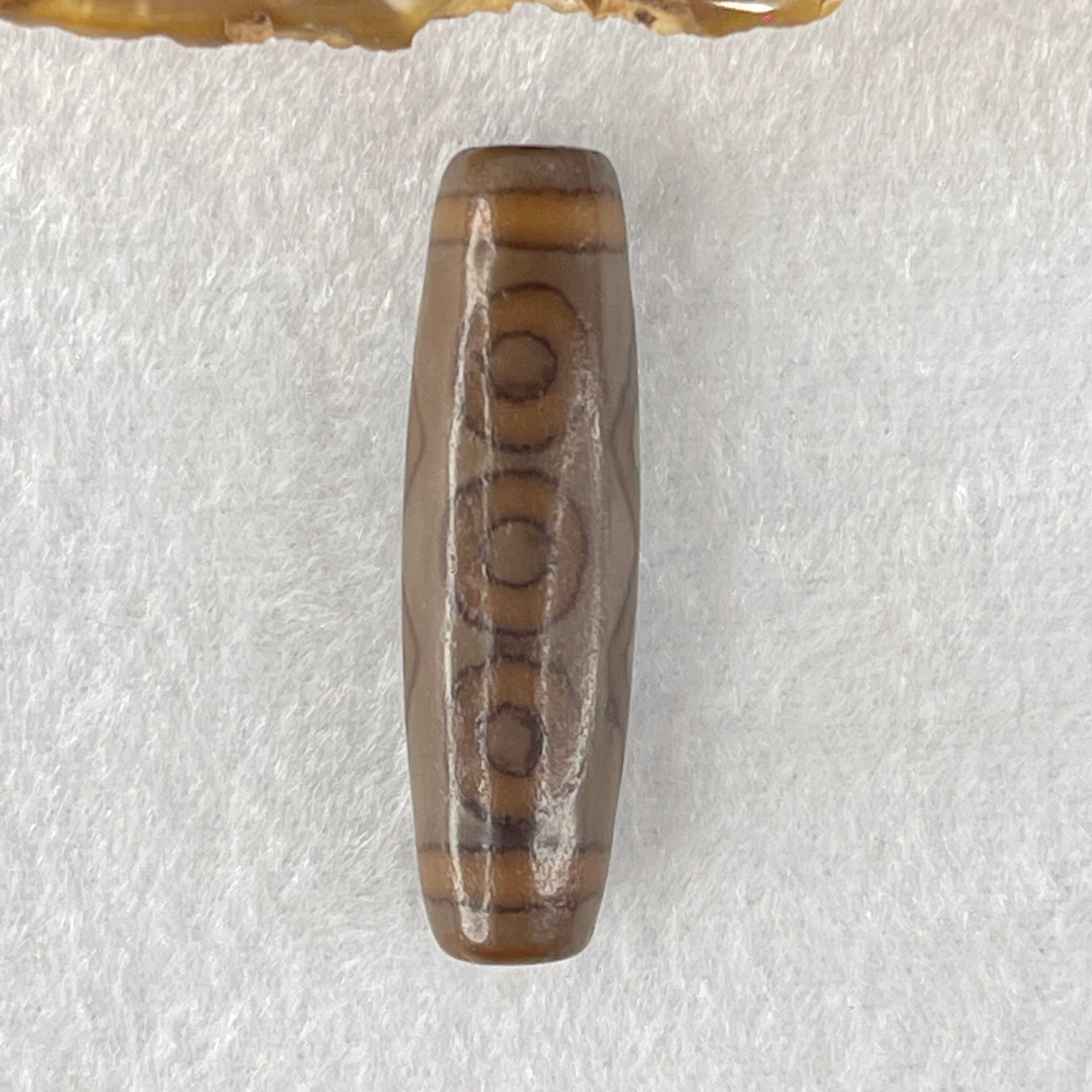 Natural Powerful Tibetan Old Oily Agate 6 Eye with 4 Eye Vajra Dzi Bead Heavenly Master (Tian Zhu) 六眼加四眼金刚杵天诛 8.09g 39.2 by 11.5mm - Huangs Jadeite and Jewelry Pte Ltd