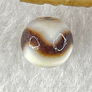 Natural Powerful Tibetan Old Oily Agate Tiger Tooth Daluo Dzi Bead Heavenly Master (Tian Zhu) 虎呀天诛 1.33g 9.5 by 10.0mm - Huangs Jadeite and Jewelry Pte Ltd