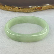 Type A Light Apple Green Jadeite Oval Bangle 33.35g Internal Diameter 52.3mm 12.2 by 6.5mm (Very Slight Fine Internal Lines) - Huangs Jadeite and Jewelry Pte Ltd