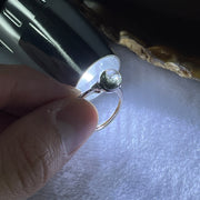 Good Grade Natural Green Phantom Quartz Ring in S925 Sliver 1.46g 6.6mm (Adjustable Size) - Huangs Jadeite and Jewelry Pte Ltd