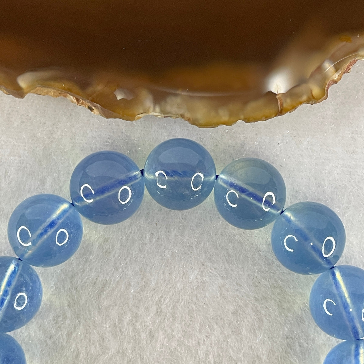 Certified Good Grade Natural Aquamarine Beads Bracelet | 16cm with 16 Beads 12.5mm (43.56g | Ocean Blue Translucency | Throat & Third Eye Chakra Harmony, Tranquil Communication & Serene Wealth Shield)