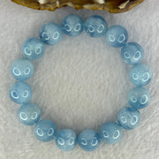 Natural Aquamarine Beads Bracelet 42.45g 18cm 13.2mm 16 Beads - Huangs Jadeite and Jewelry Pte Ltd