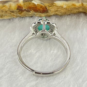 Green Cubic Zirconia in S925 Sliver Ring (Adjustable Size) 2.69g 6.3 by 4.5mm - Huangs Jadeite and Jewelry Pte Ltd