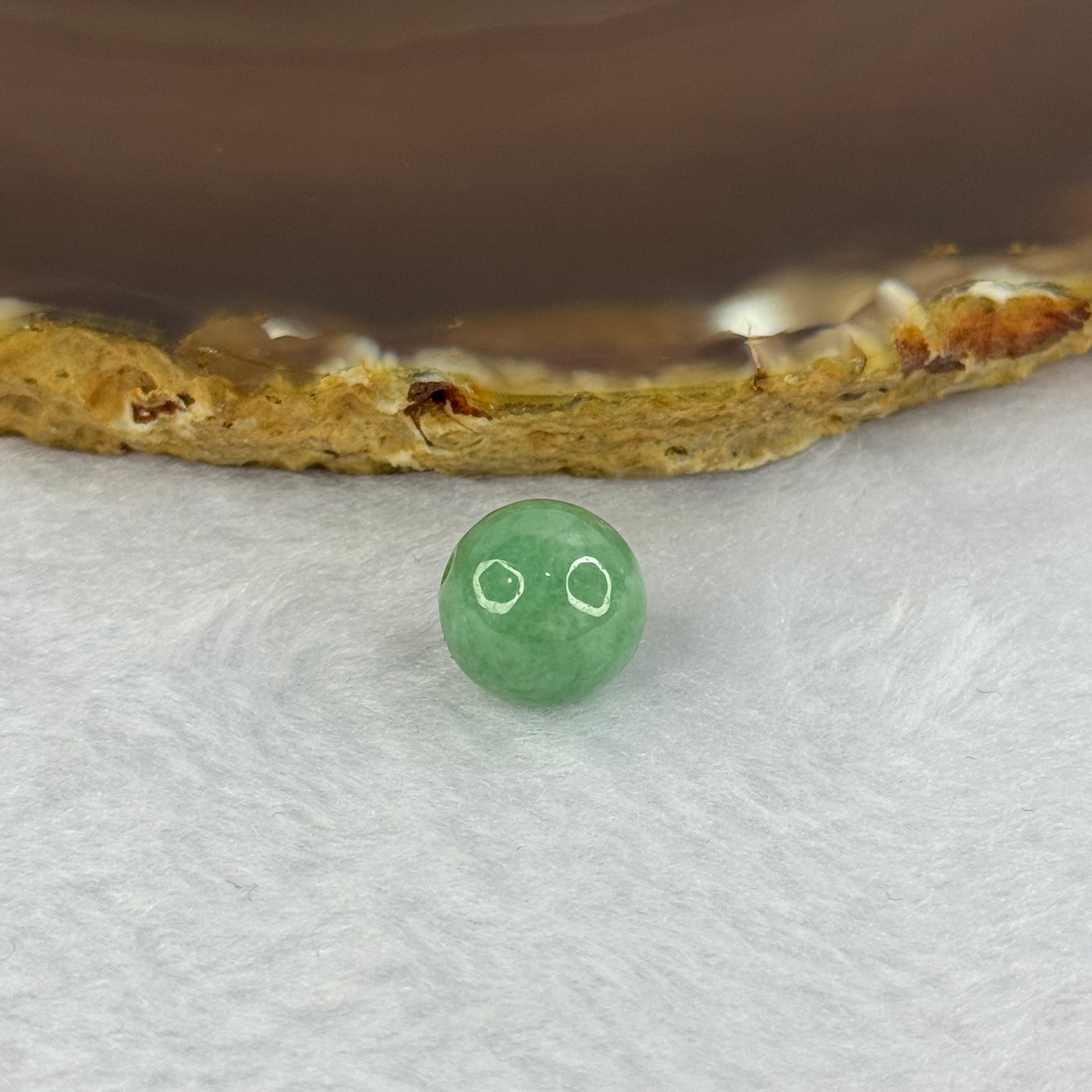 Type A Green Jadeite Bead for Bracelet/Necklace/Earrings/Ring 
2.39g 11.2mm - Huangs Jadeite and Jewelry Pte Ltd