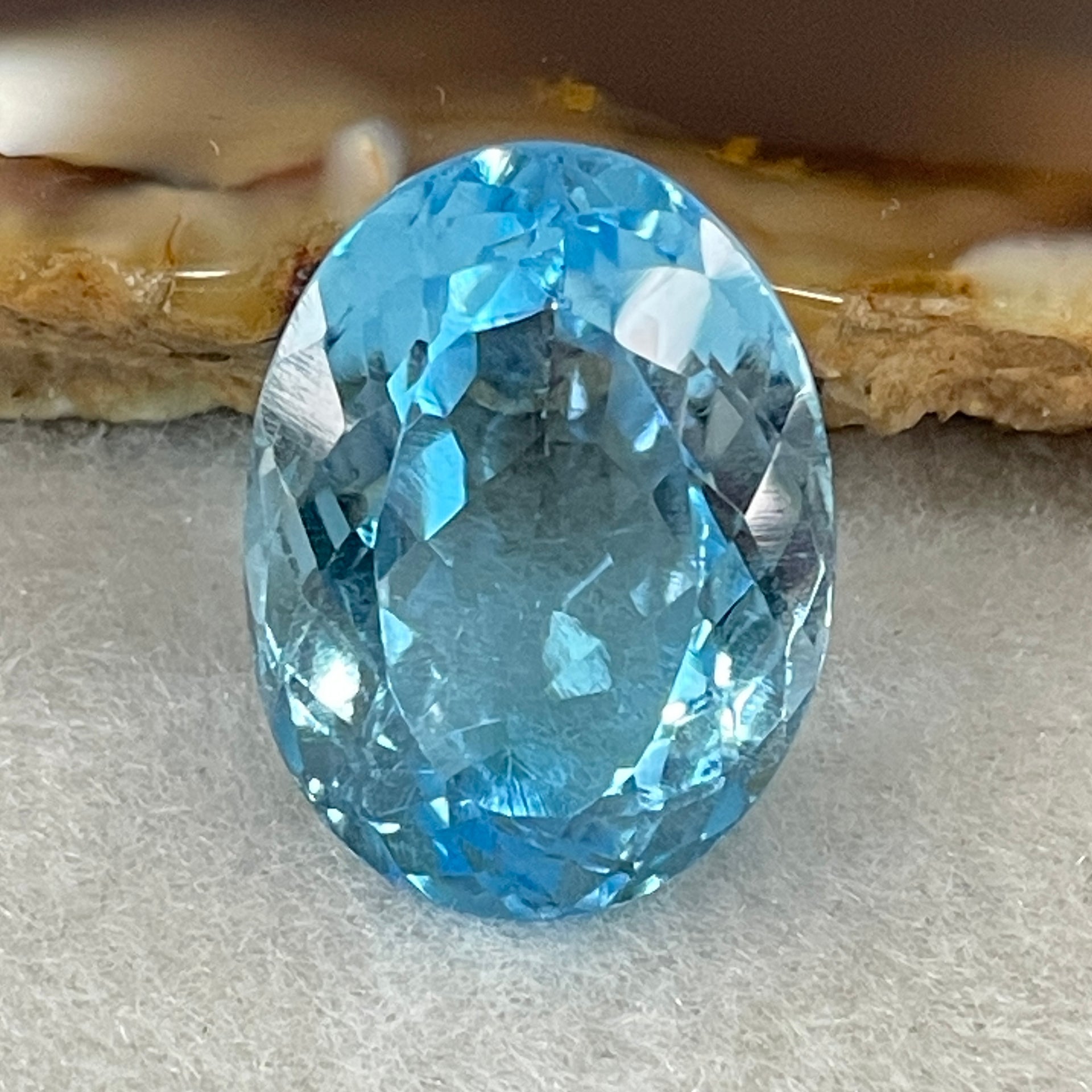 Natural Sky Blue Topaz Oval Shape 18.74ct 18.5 by 13.8 by 8.8mm - Huangs Jadeite and Jewelry Pte Ltd