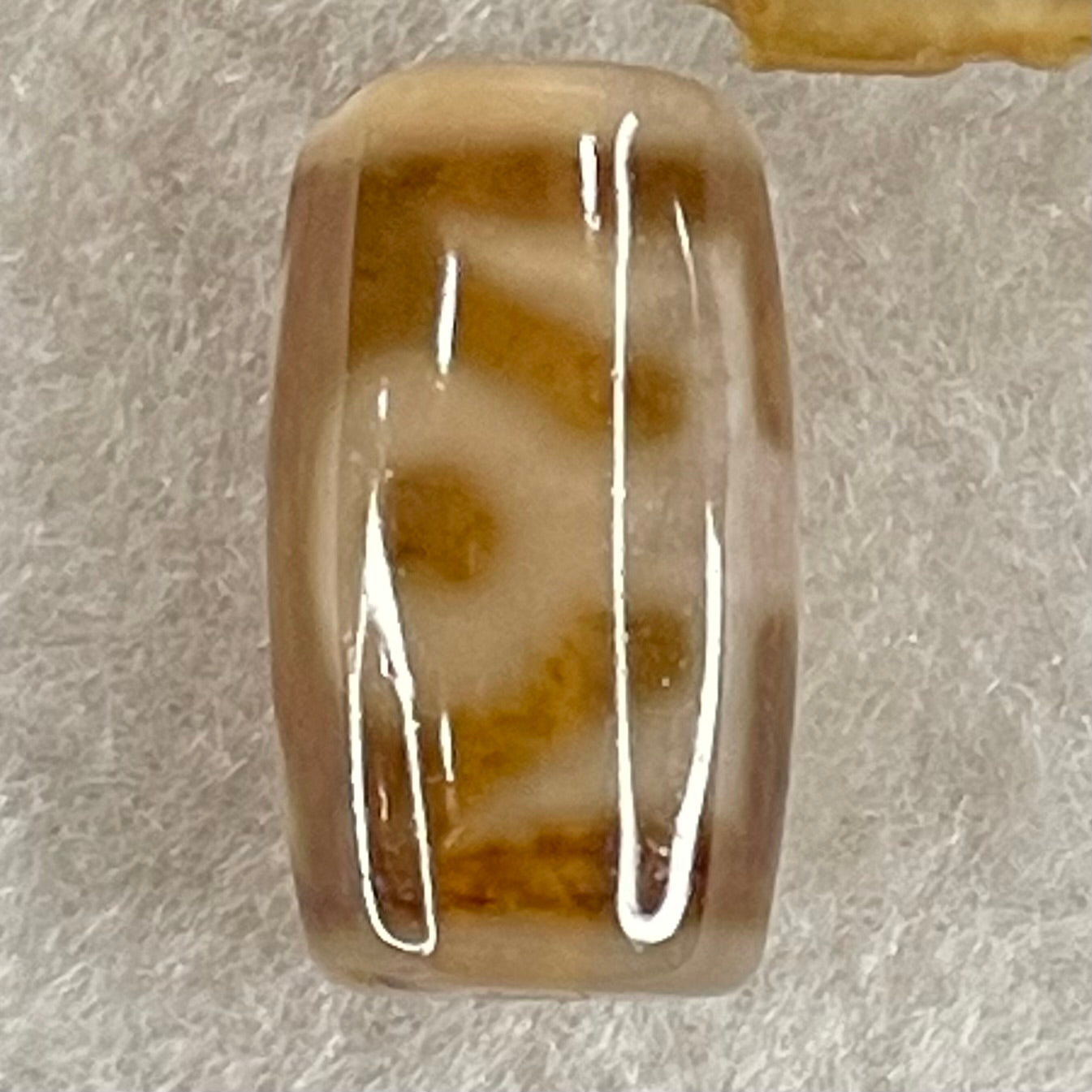 Natural Powerful Tibetan Old Oily Agate Patina Guiren Tairen Human Dzi Bead Totem Amulet Heavenly Master (Tian Zhu) 贵人天诛 4.74g 19.8 by 11.6mm - Huangs Jadeite and Jewelry Pte Ltd