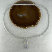 Natural Type A Semi Icy Sky Blue to White Jadeite Beads Necklace 36.93g 66cm 4.9mm 232 Beads Heart Pendant Charm 20.6 by 15.5 by 7.7mm - Huangs Jadeite and Jewelry Pte Ltd