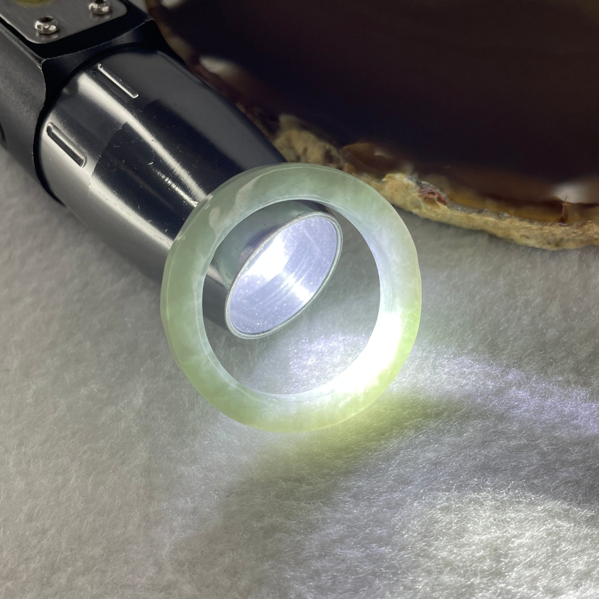 Natural Type A Green Jadeite Ring 5.02g 4.2 by 4.4mm US 15.4 HK 34.9 - Huangs Jadeite and Jewelry Pte Ltd