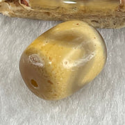 Natural Powerful Tibetan Old Oily Agate Tiger Tooth Daluo Dzi Bead Heavenly Master (Tian Zhu) 虎呀天诛 2.79g 14.1 by 11.2mm - Huangs Jadeite and Jewelry Pte Ltd