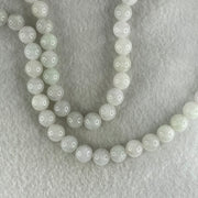 Type A Full Faint Lavender Jadeite Beads Necklace 65.30g 54cm 8.2mm 70 Beads - Huangs Jadeite and Jewelry Pte Ltd
