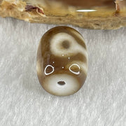 Natural Powerful Tibetan Old Oily Dark Brown with White Agate Patina Guiren Tairen Human Dzi Bead Totem Amulet Heavenly Master (Tian Zhu) 贵人天诛 2.70g 13.5 by 10.9mm - Huangs Jadeite and Jewelry Pte Ltd